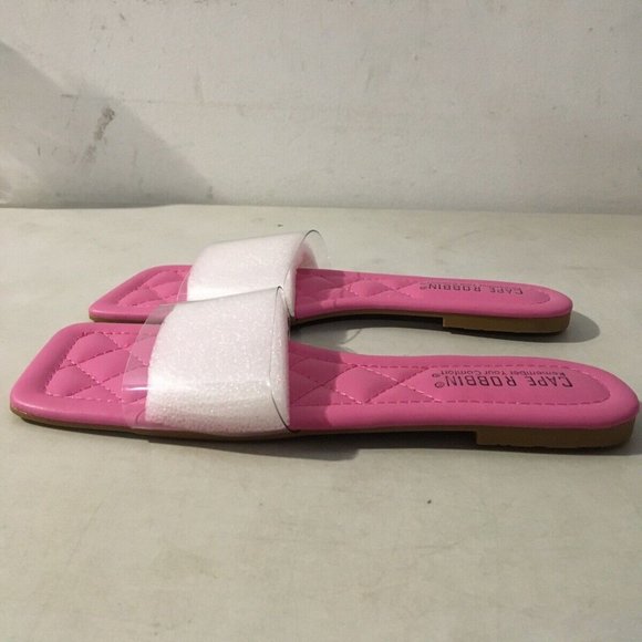 NWT CAPE ROBBIN KEKO SLIDE SANDALS PINK WITH CLEAR STRAP 5.5 & 6.5 - Picture 10 of 16